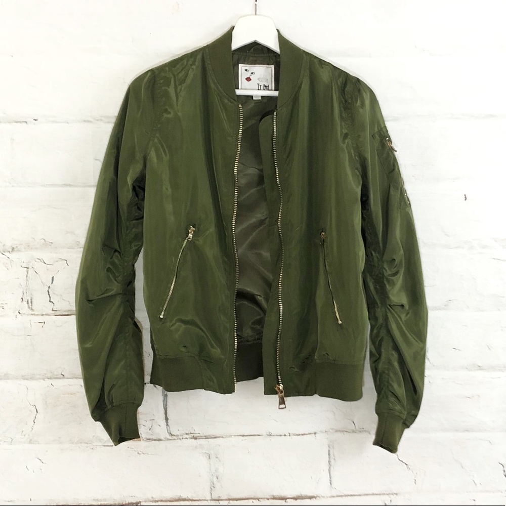 Olive Bomber Jacket - Picture 4 of 5
